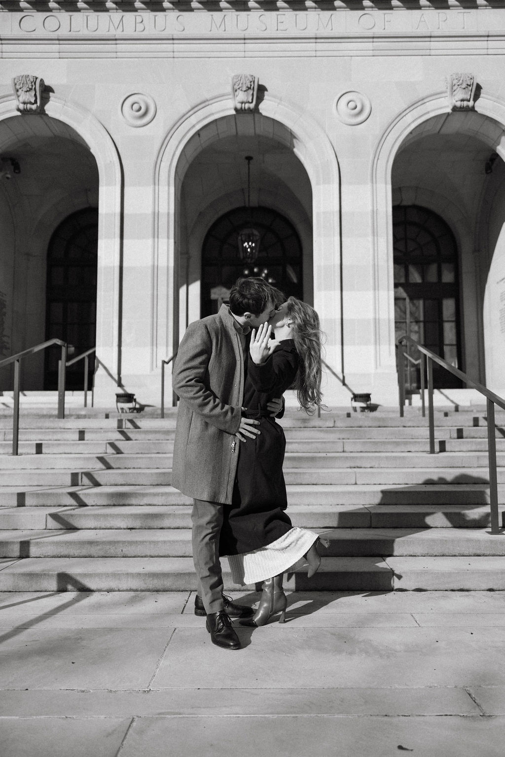 Katrina and Cody on the steps of the Columbus Museum of Art