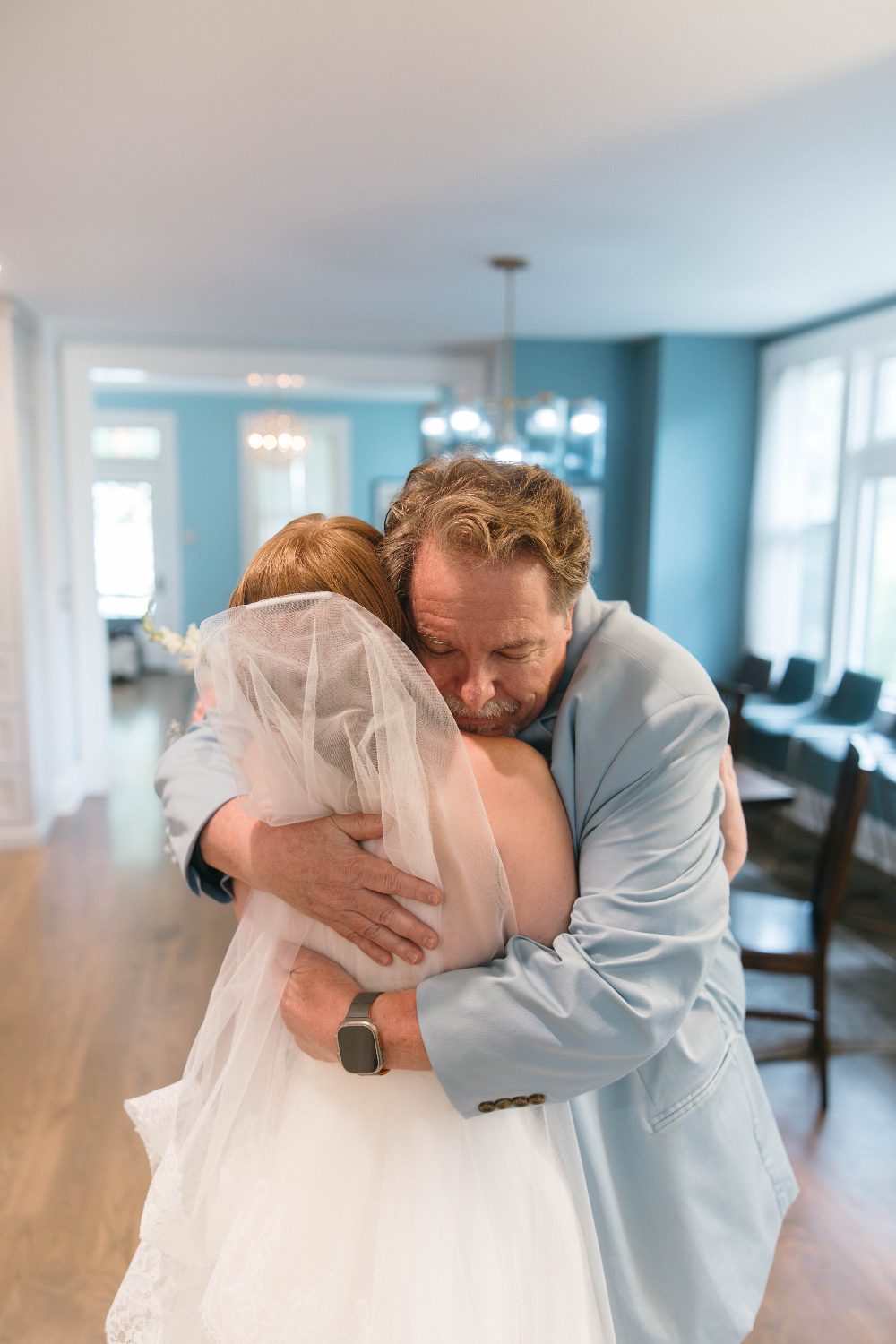 Katrina and her dad hugging