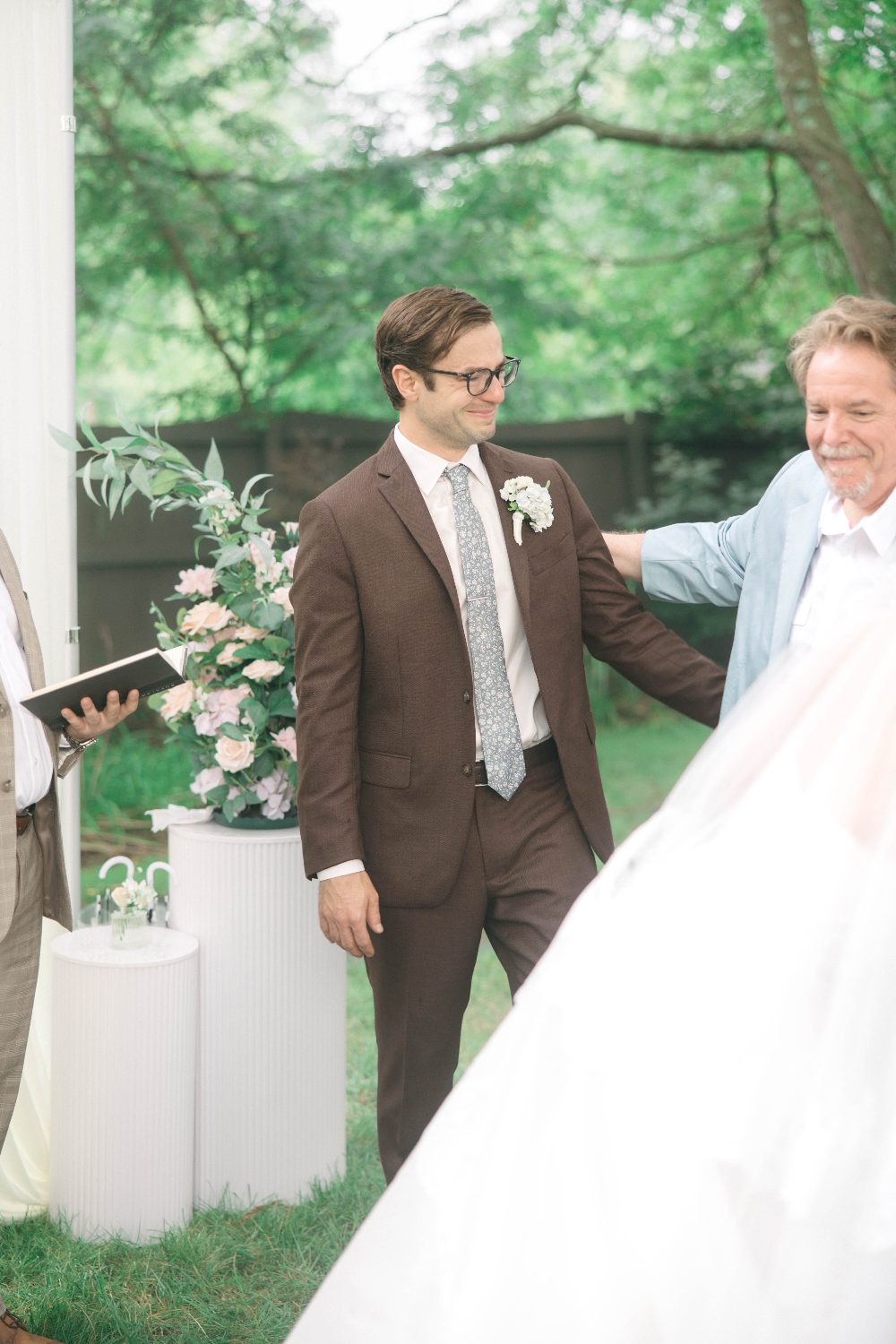 Katrina walking down the aisle with her dad