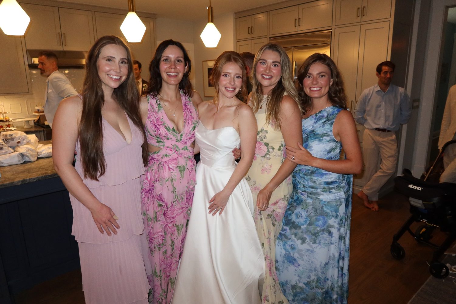 Katrina with her friends in the kitchen on Friday night