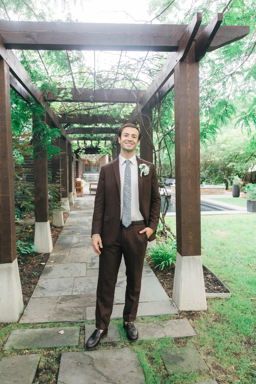 Cody under the pergola