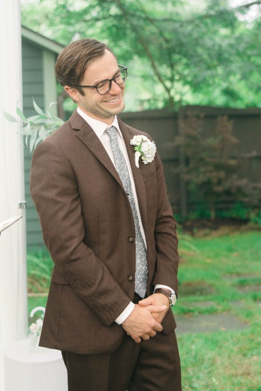 Cody at the end of the aisle as Katrina comes down it