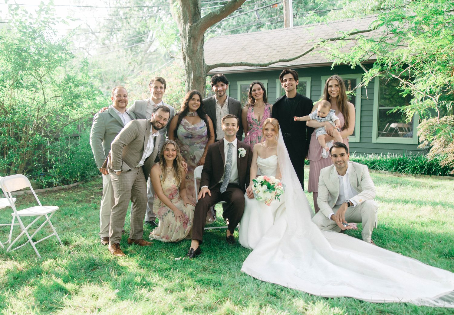 Everyone together on the lawn