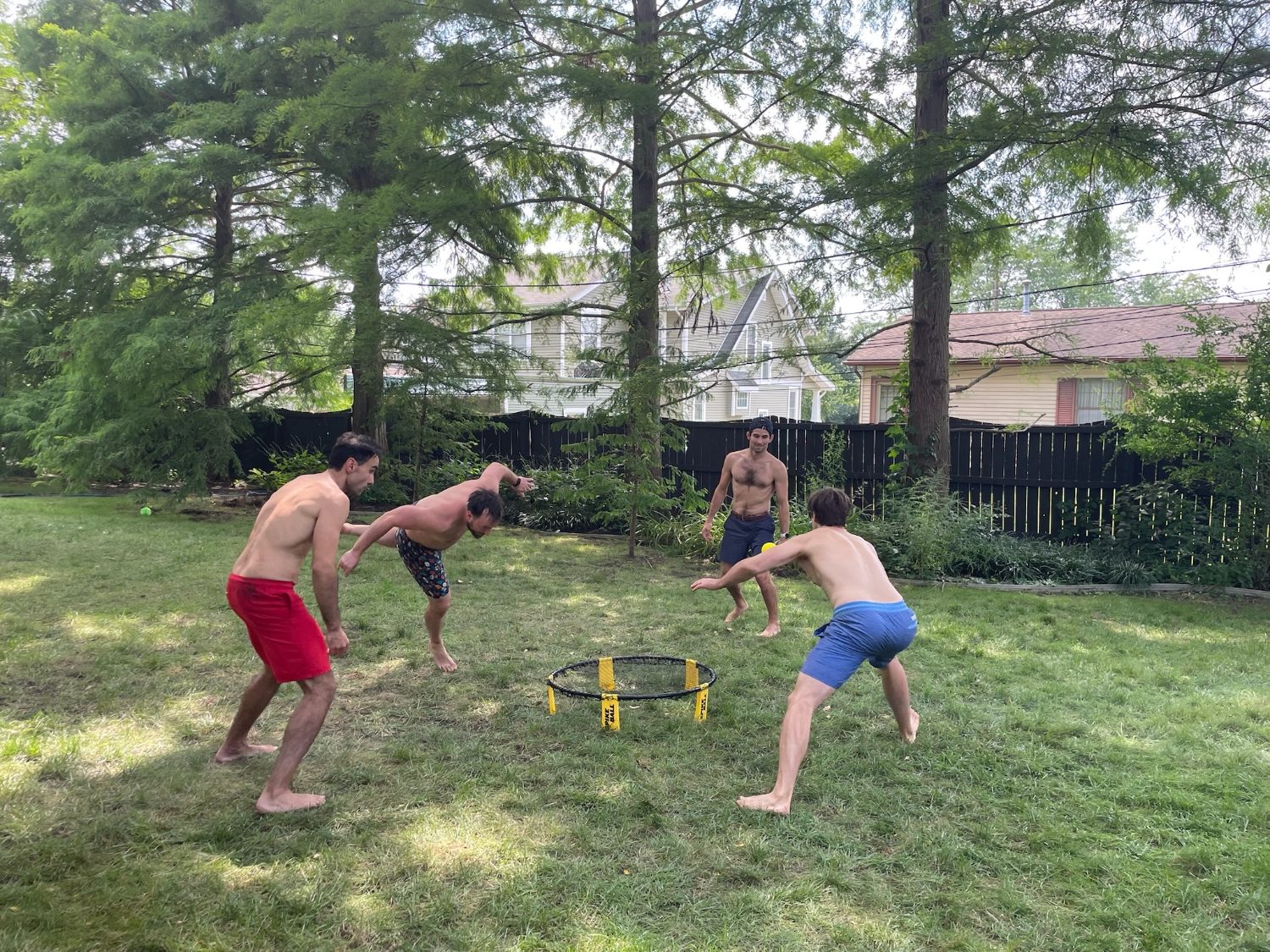 Spikeball on the back lawn