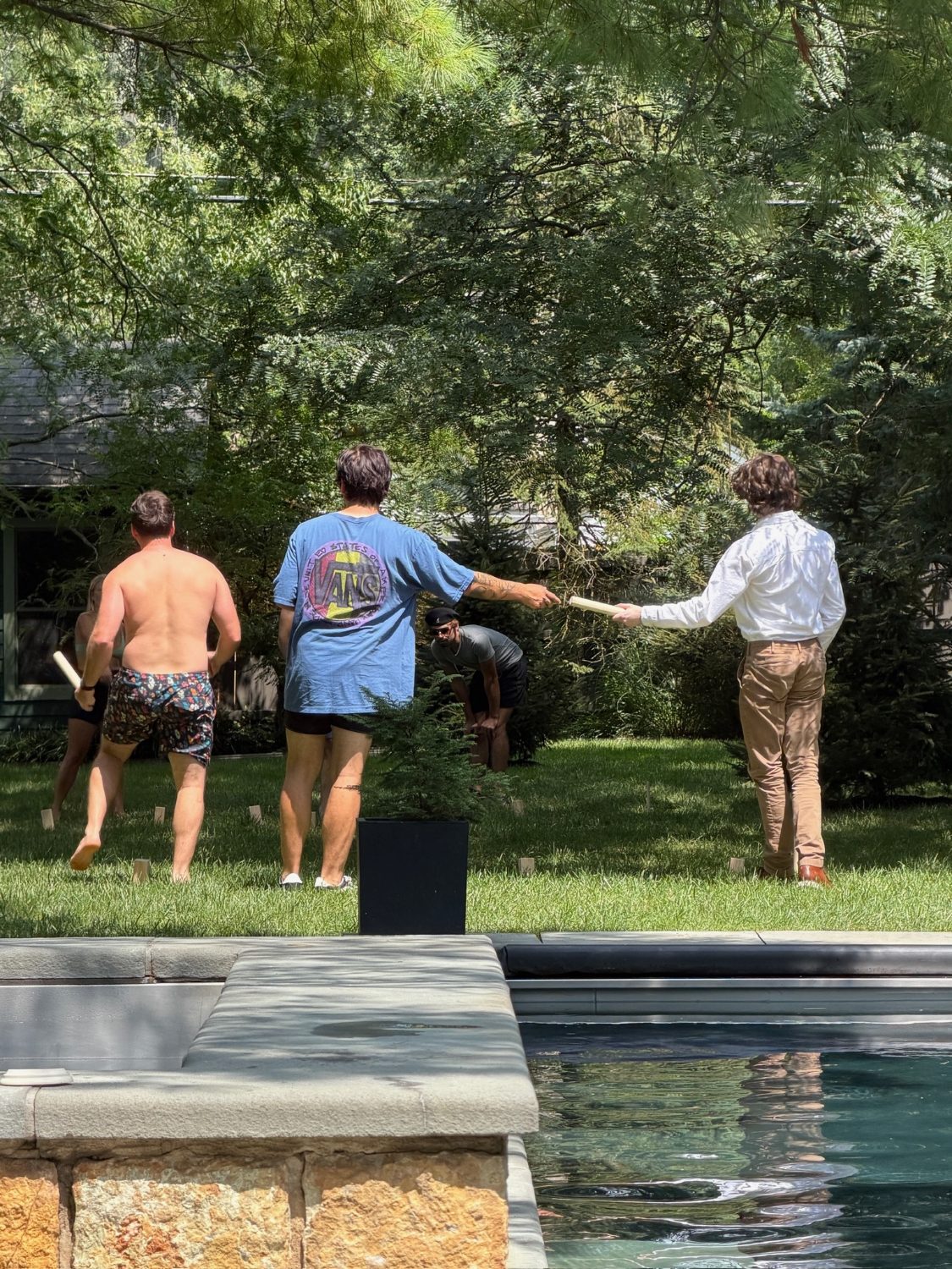 Throwing something across the pool on Saturday afternoon