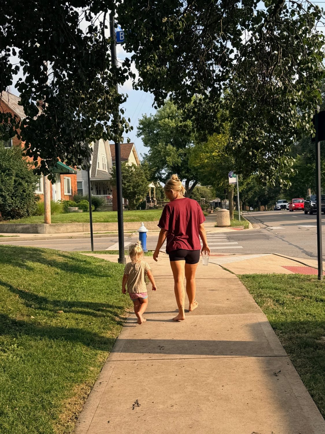 Walking down Glenmont Avenue at the end of the weekend