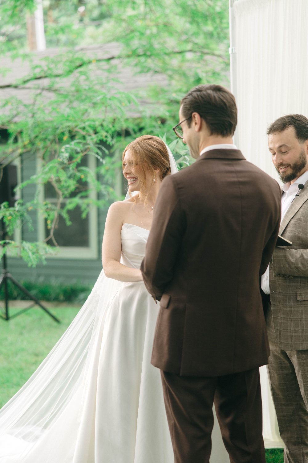 Holding hands during the vows